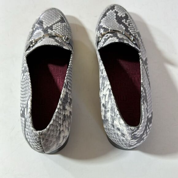 MUNRO Women's Harrison III Leather Reptile Print Loafers Gray/Black Size 10.5 - Picture 6 of 13